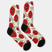 Chaussette Fleurs d'été joyeuses floraison de pavot (Droite)