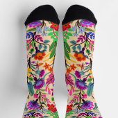 Chaussette Fleurs d'illustrations florales colorées Imprimer  (Haut)