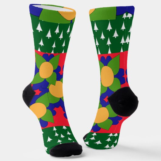 Chaussette Fleurs Et Arbres Vacances (Angulaire)
