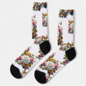 CHAUSSETTE FLEURS ET BOUTEILLES (Gauche)