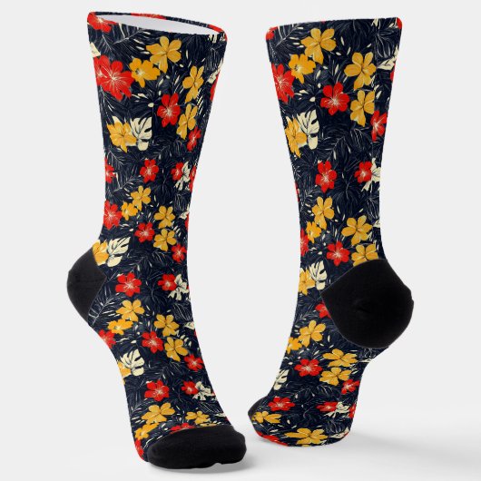 Chaussette Fleurs exotiques Motif Floral (Angulaire)