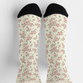 Chaussette Fleurs florales beiges sur mesure Motif (Haut)