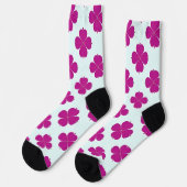 Chaussette Fleurs géométriques roses sur un fond clair (Gauche)
