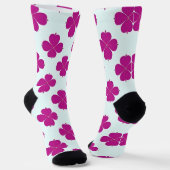 Chaussette Fleurs géométriques roses sur un fond clair (Angulaire)