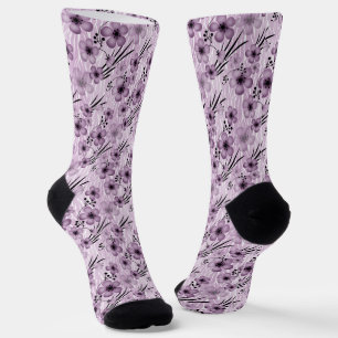 Chaussette Fleurs Lilac motif sur le tigre arrière - plan