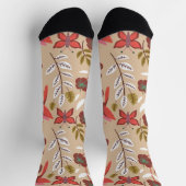 Chaussette Fleurs motifs florales sans soudure, oiseaux, papi (Haut)
