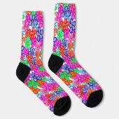 Chaussette Fleurs multicolores Motif d'illustrations florales (Droite)