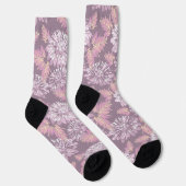 Chaussette Fleurs roses, aquarelle, rétro (Droite)