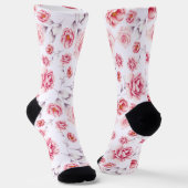 Chaussette Fleurs roses élégantes Chic Motif coloré (Angulaire)