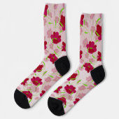 Chaussette Fleurs roses et rouges - Floral (Gauche)