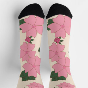 Chaussette Fleurs Roses, Motif Floral, Motif De Fleurs