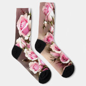 Chaussette Fleurs roses roses, Florales (Droite)
