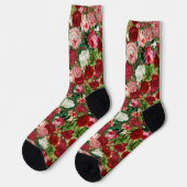 Chaussette Fleurs Roses vintages (Gauche)