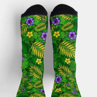 Chaussette fleurs tropicales