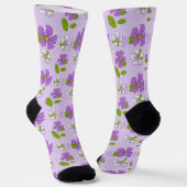 Chaussette Fleurs violettes et blanches vibrantes (Angulaire)