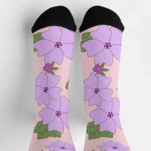 Chaussette Fleurs Violettes, Modèle Floral, Motif De Fleurs