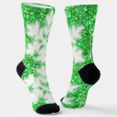 Chaussette Flocon de neige blanc étincelant de Noël (Angulaire)