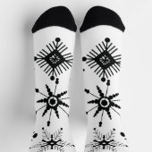 Chaussette Flocon de neige de Noël noir Nom de script rouge (Haut)