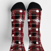 Chaussette Flocons de Noël Plaid Nom de Script (Haut)