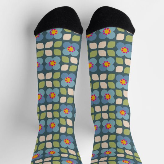 Chaussette FLORA BLUSH - Chaussettes Florales Funny durables (Haut)