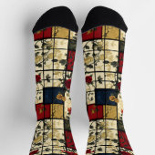 Chaussette Floral Abstrait avec conception géométrique élégan (Haut)