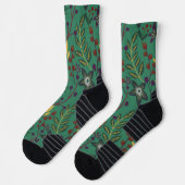 Chaussette Floral continu fleurs motif vert arrière - plan w (Gauche)