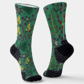 Chaussette Floral continu fleurs motif vert arrière - plan w (Angulaire)