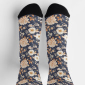 Chaussette Floral de crème marine d'automne (Haut)