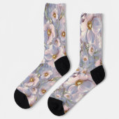 Chaussette Floral doux bleu-gris (Gauche)