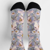 Chaussette Floral doux bleu-gris (Haut)