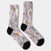 Chaussette Floral doux bleu-gris (Droite)