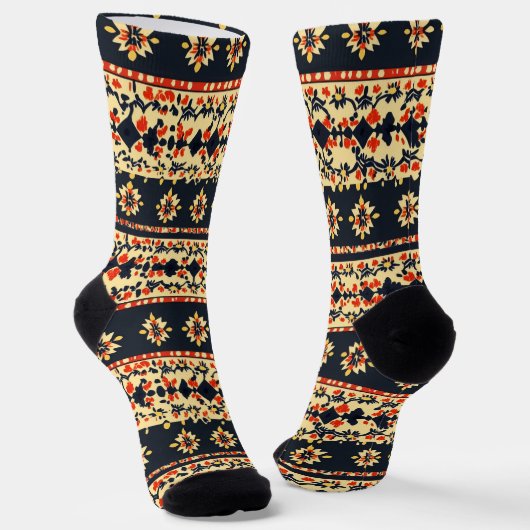Chaussette Floral Folk Motif (Angulaire)