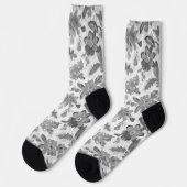 Chaussette Floral gris (Gauche)
