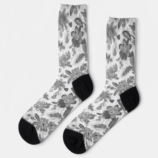 Chaussette Floral gris (Gauche)