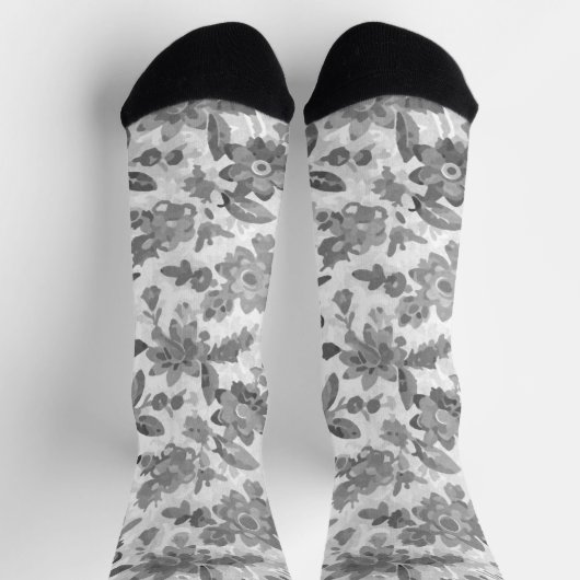 Chaussette Floral gris (Haut)
