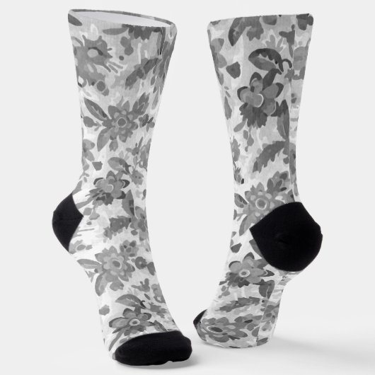 Chaussette Floral gris (Angulaire)