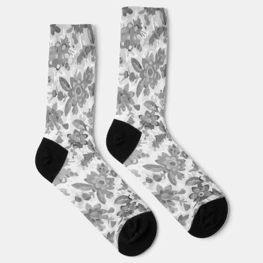 Chaussette Floral gris (Droite)