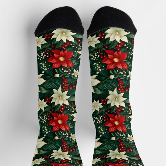 Chaussette Floral Motif de Noël (Haut)