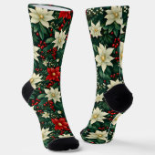 Chaussette Floral Motif de Noël (Angulaire)