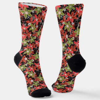 Chaussette Floral multicolored sketch retro autumn