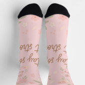 Chaussette Floral Pink Inspirational Quote – Stay Soft (Haut)