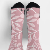 CHAUSSETTE FLORAL ROSE (Haut)