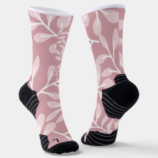 CHAUSSETTE FLORAL ROSE (Angulaire)