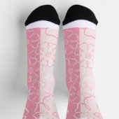 Chaussette Floral rose et blanc (Haut)
