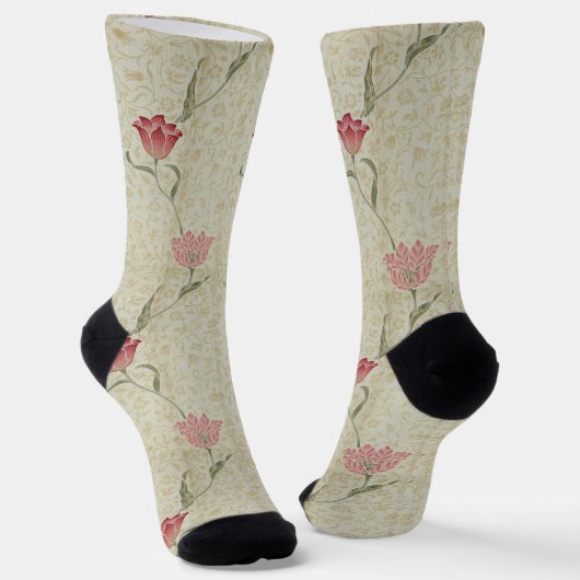 Chaussette Floral rose Tulip Fleurs Girly Morris Motif (Angulaire)