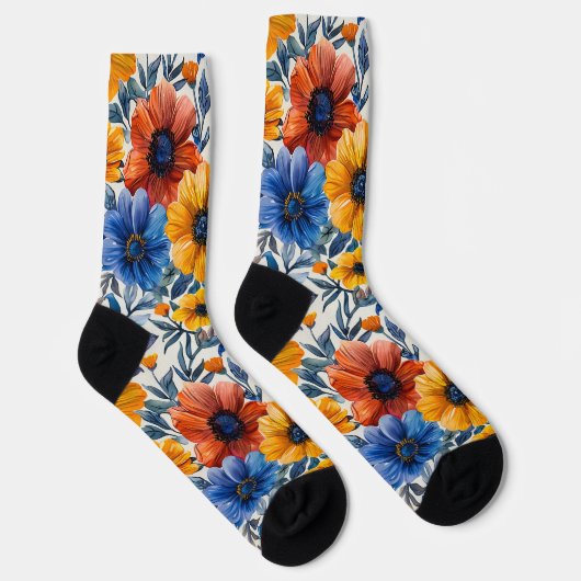Chaussette Floral rustique mode rétro motif (Droite)