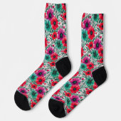 Chaussette Floral rustique mode rétro motif (Gauche)
