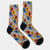 Chaussette Floral rustique mode rétro motif (Droite)