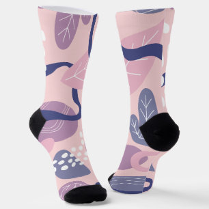 Chaussette Floral violet minimaliste