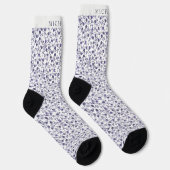 Chaussette Flore blanche sur mesure Lumière Violet violet fon (Droite)